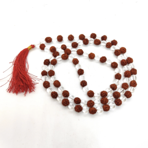 Energized Clear Quartz & Rudraksh Mala